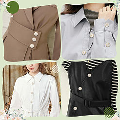 4Pcs Alloy Rhinestone Cuff Buttons&nbsp;FIND-NB0006-08G
