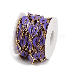 304 Stainless Steel Enamel Lip Link Chains&nbsp;CHS-K023-03G-03