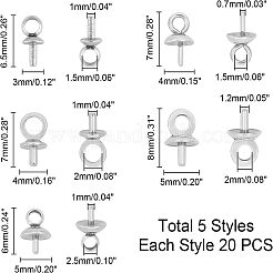 100Pcs 5 Style 304 Stainless Steel Cup Pearl Peg Bails Pin Pendants&nbsp;STAS-UN0021-09P