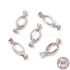 Anti-Tarnish Rhodium Plated 925 Sterling Silver Key Clasps&nbsp;STER-F037-140P