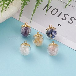 Natural Mixed Gemstone Chip Pendants&nbsp;X-PALLOY-JF00593