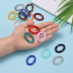 Oval Imitation Gemstone Acrylic Linking Rings&nbsp;OACR-R022-M
