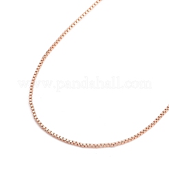 0.9mm Adjustable Slider Brass Box Chain Necklaces for Men Women&nbsp;NJEW-G160-21RG
