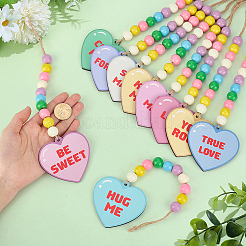 10Pcs Wood Hanging Ornaments&nbsp;HJEW-PH02492