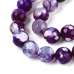 Dyed & Heated Natural Fire Crackle Agate Beads Strands&nbsp;G-N359-01B-07