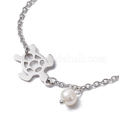 Adjustable 304 Stainless Steel Hollow Turtle Slider Bracelet&nbsp;BJEW-JB09812-02