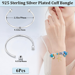 6Pcs Brass Cuff Bangle Making&nbsp;KK-BBC0022-74