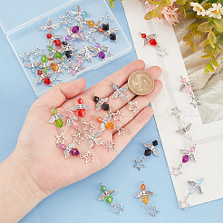Transparent Acrylic and Tibetan Style Alloy Pendants&nbsp;FIND-PH0009-73