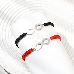 2Pcs Infinity 201 Stainless Steel Link Bracelets&nbsp;BJEW-JB13789