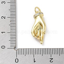 Rack Plating Palm Brass Micro Pave Cubic Zirconia Pendants&nbsp;KK-E102-18G-03