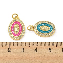 Brass Micro Pave Cubic Zirconia Pendants&nbsp;KK-K356-15G