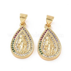 Brass Micro Pave Cubic Zirconia Pendants&nbsp;ZIRC-P106-34G