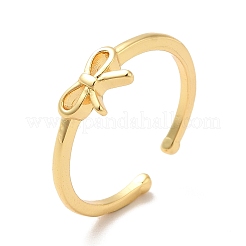 Brass Bowknot Open Cuff Ring for Women&nbsp;KK-H434-25G