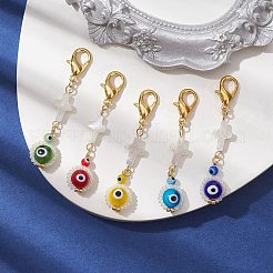 Lampwork & Glass Seed Bead Pendant Decorations&nbsp;HJEW-MZ00041