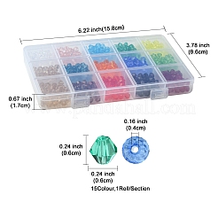 15 Strands 15 Colors Transparent Glass Beads Strands&nbsp;EGLA-FS0001-46