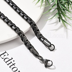 304 Stainless Steel Box Chain Necklaces for Women Men&nbsp;NJEW-A033-05AS