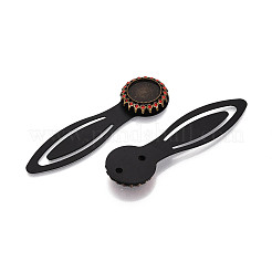 Alloy & Iron Bookmark Cabochon Settings&nbsp;PALLOY-N184-02AB