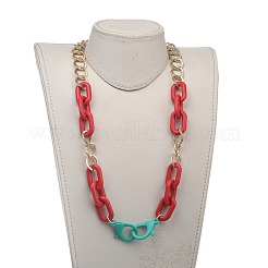 Personalized Aluminium & Acrylic Chain Necklaces&nbsp;X-NJEW-JN02911-02