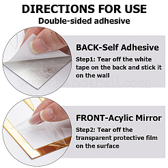 3Pcs Leaf Acrylic Mirror-Like Wall Stickers&nbsp;DIY-WH0304-722B