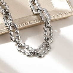 304 Stainless Steel Oval Link Chains Bracelets for Men & Women&nbsp;BJEW-D042-48P