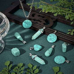 20Pcs 5 Style Dyed Synthetic Turquoise Pendants&nbsp;G-SC0001-76