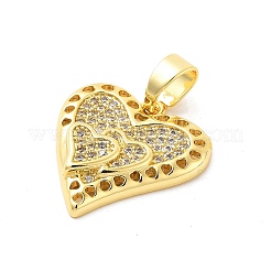 Rack Plating Brass Micro Pave Cubic Zirconia Pendants&nbsp;KK-M082-03G