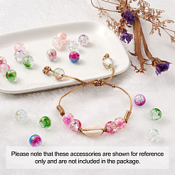 Transparent Spray Painted Crackle Glass Beads Strands&nbsp;GLAA-TA0003-09