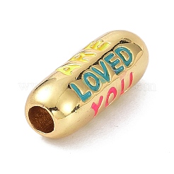 Eco-Friendly Brass Enamel Beads&nbsp;KK-C220-06G-01
