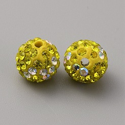 Polymer Clay Rhinestone Beads&nbsp;FIND-WH0419-40E
