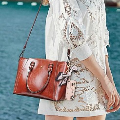 PU Leather Lipstick Storage Bag Pendant Keychain&nbsp;KEYC-WH0036-23A