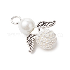 6Pcs 6 Styles Acrylic Imitation Pearl & Glass Pearl Pendants&nbsp;PALLOY-JF04038