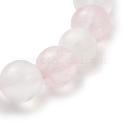 Natural Rose Quartz & Selenite Beaded Stretch Bracelets for Women&nbsp;BJEW-JB13140