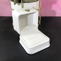 2Pcs PU Leather Ring Gift Boxes&nbsp;LBOX-CL0001-03
