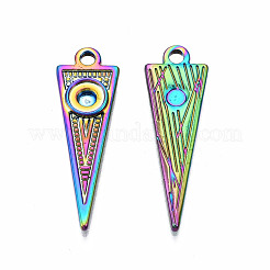 Rainbow Color Alloy Pendant Cabochon Settings&nbsp;PALLOY-N163-111-NR