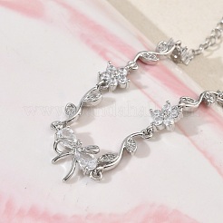 Brass Micro Pave Cubic Zirconia Link Chain Bracelets for Women&nbsp;BJEW-C156-04E-04P