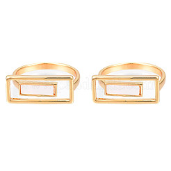 Natural Shell Rectangle Finger Ring&nbsp;RJEW-N039-01