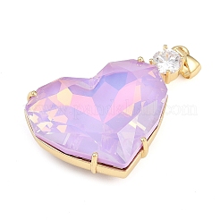 Brass Micro Pave Cubic Zirconia Pendants&nbsp;KK-B150-29G-03