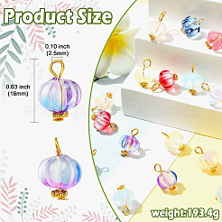 100Pcs 10 Colors Transparent Spray Paint Glass Pendants&nbsp;PALLOY-CJ00123