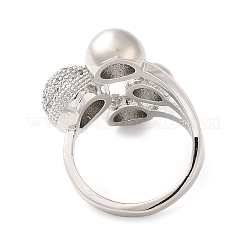 Brass Micro Pave Cubic Zirconia Cuff Rings&nbsp;RJEW-P102-01P