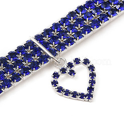 Adjustable 3-Row Iron Rhinestone Cup Chain Pet Collars&nbsp;AJEW-A054-01B