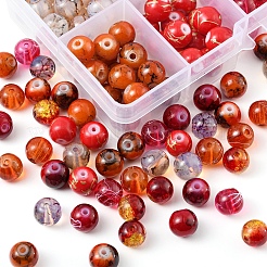 10 Style Spray Painted & Drawbench Transparent & Baking Paint Glass Beads&nbsp;GLAA-YW0001-26D