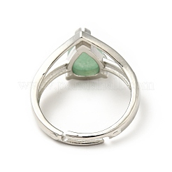 Gemstone Teardrop Adjustable Rings&nbsp;RJEW-G264-01P