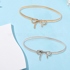 2Pcs 2 Colors Bowknot Alloy Chain Belts for Women&nbsp;AJEW-CY0001-59