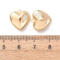 Brass Micro Pave Clear Cubic Zirconia Pendants&nbsp;KK-Z142-03G