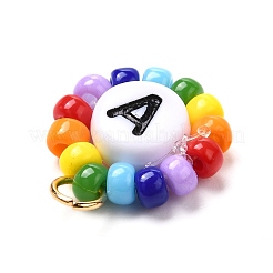 Round Rocailles Beads Pendant&nbsp;PALLOY-JF00866