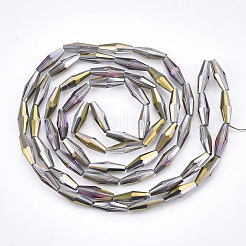 Half Plated Glass Beads Strands&nbsp;EGLA-S174-06C