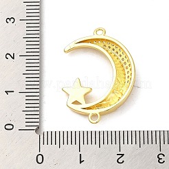 Brass Micro Pave Clear Cubic Zirconia Connector Charms&nbsp;FIND-Z041-16G