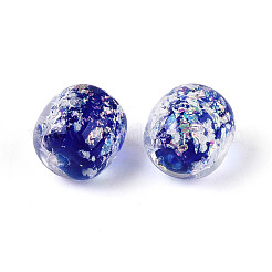 Handmade Foil Lampwork Beads Strands&nbsp;FOIL-T008-01B