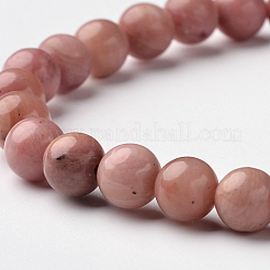 Natural Rhodonite Round Bead Stretch Bracelets&nbsp;BJEW-L594-D01