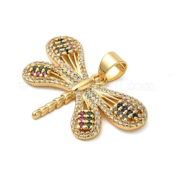 Rack Plating Brass Micro Pave Cubic Zirconia Pendants&nbsp;KK-P279-14G